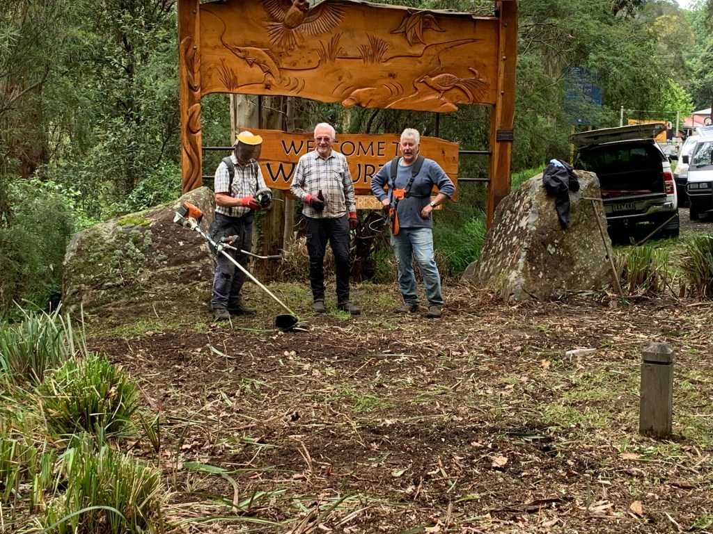 Tidying up The Warburton Welcome&nbsp;sign